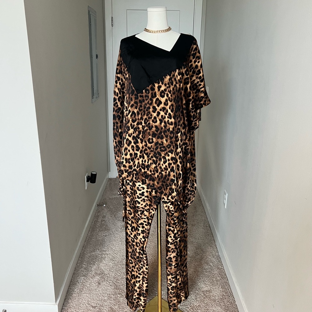 Leopard Print Two-Piece Outfit